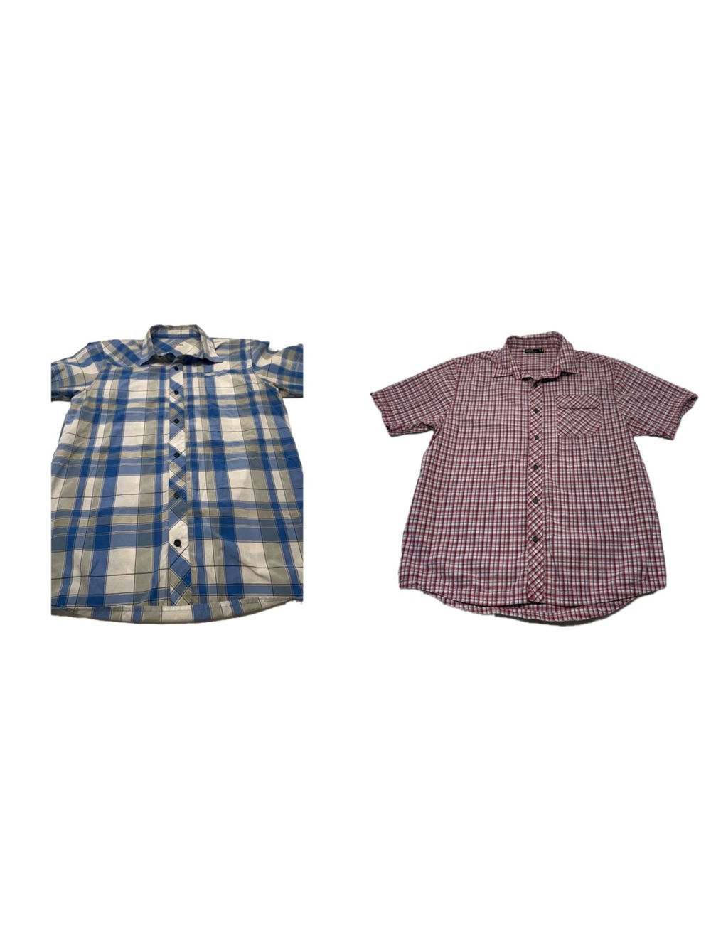 Bundle of 2 Under Armour Men's Plaid Button-Down Shirts - Red & Blue Size Large